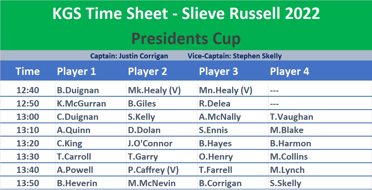 Tee Times for Slieve Russell
.